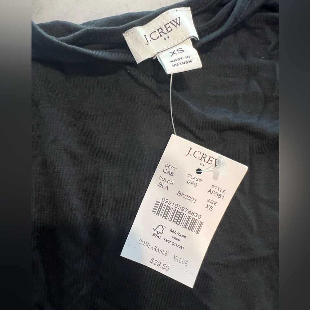 NWT j crew black cami, XS